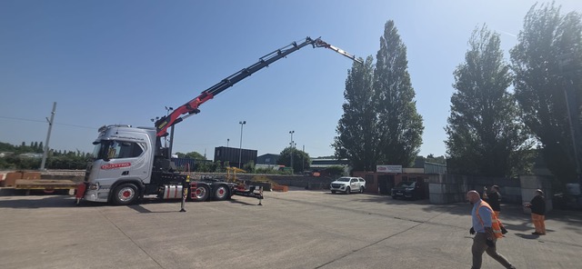 Quattro Scania R770 with Palfinger PK 580 crane on exhibition at RTX.