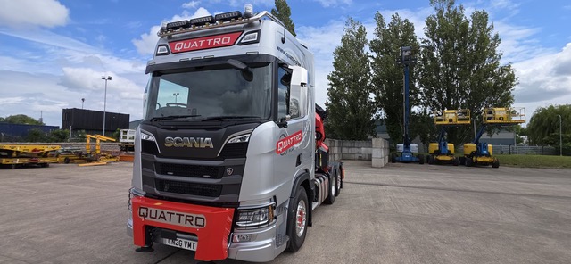 Quattro Scania R770 with Palfinger PK 580 crane on exhibition at RTX.