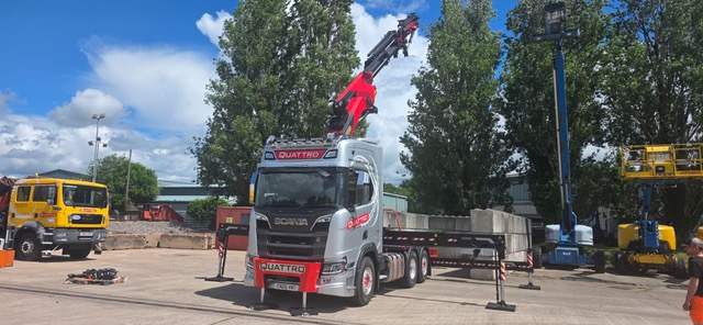 Quattro Scania R770 with Palfinger PK 580 crane on exhibition at RTX.