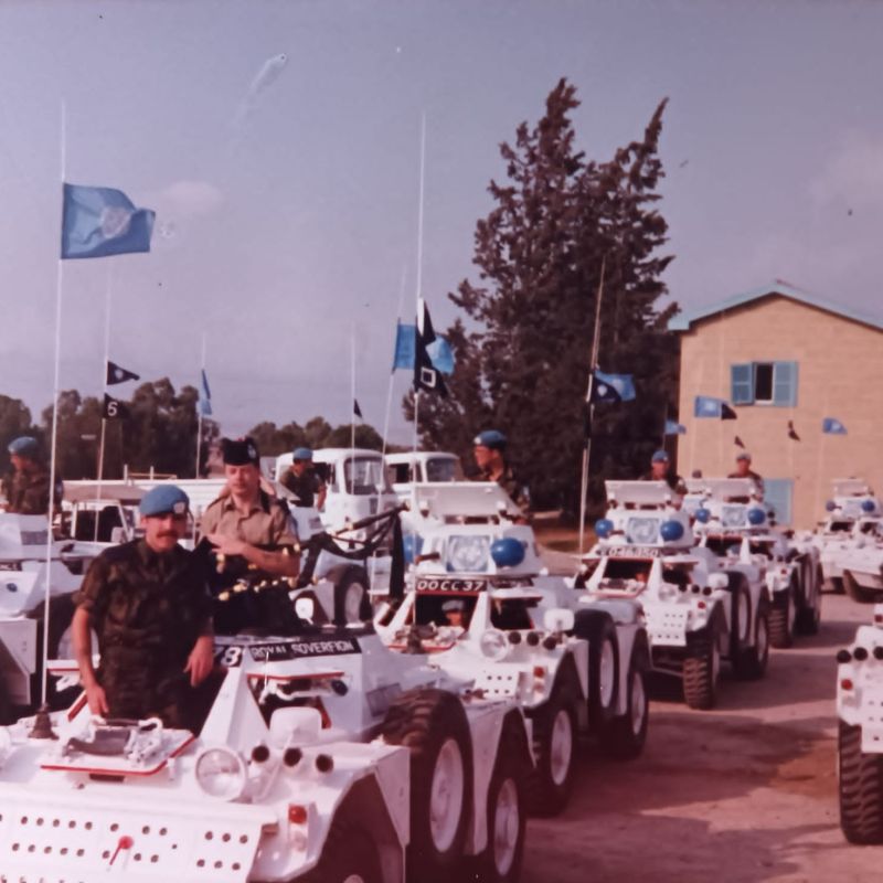 'The United Nations in Cyprus, on our way to collect medals.' 