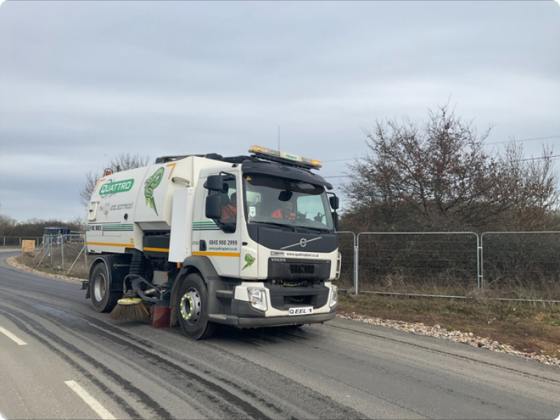 Morgan Sindall took the Quattro electric road sweeper out