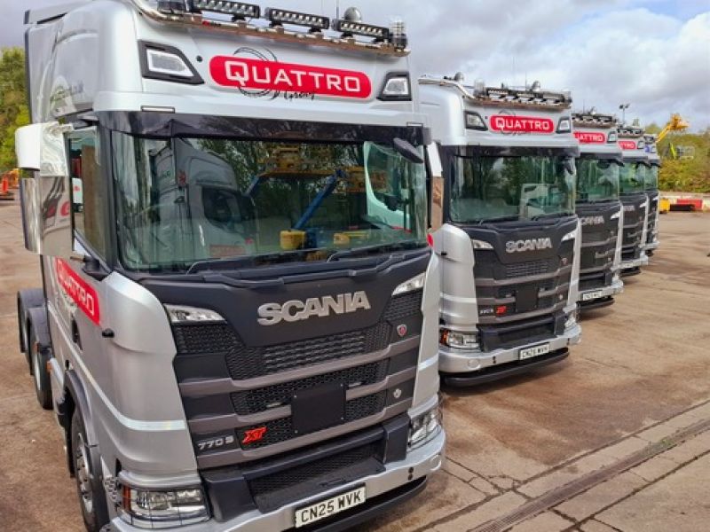 Quattro Plant expands Fleet with 20 New Scania UK 770S Trucks